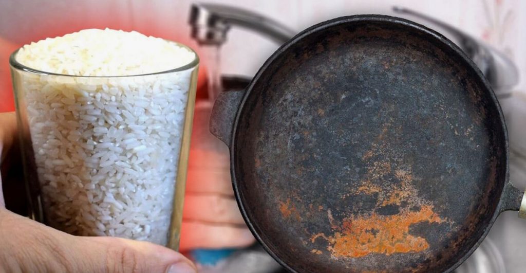Kuidas eemaldada pannilt kõrbe riisiga