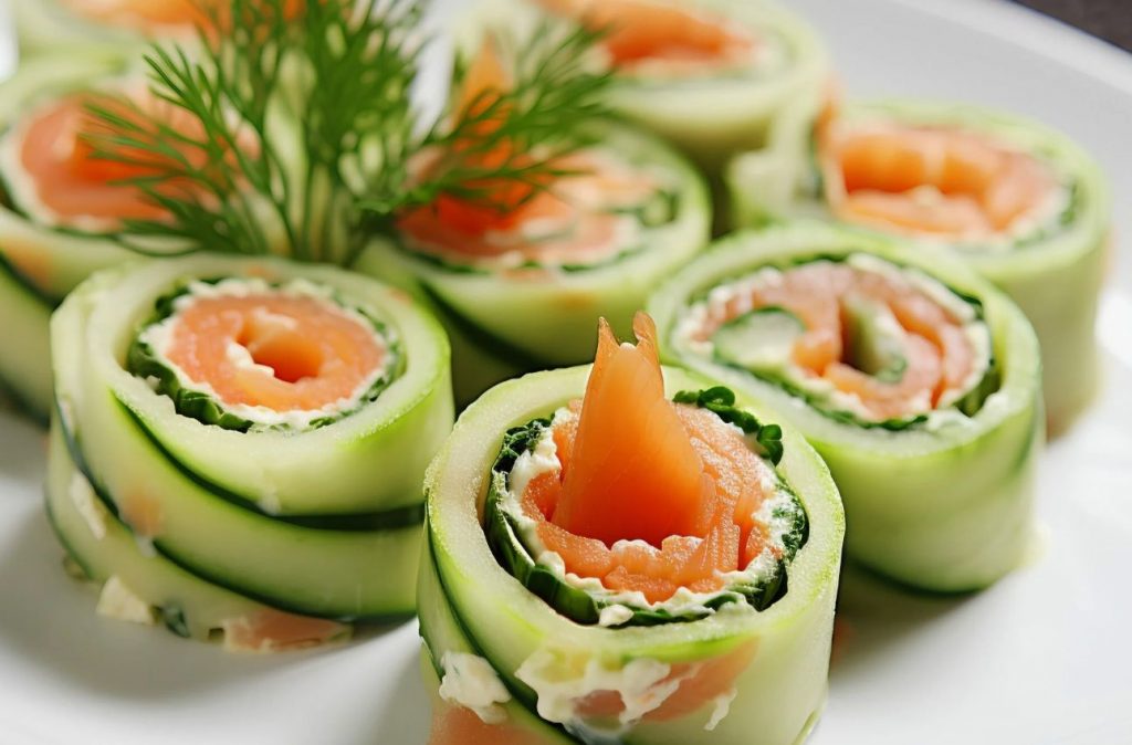 Lõika purki ja raputa: kuidas valmistada kiiresti sushi sarnast kurgi-lõhe salatit