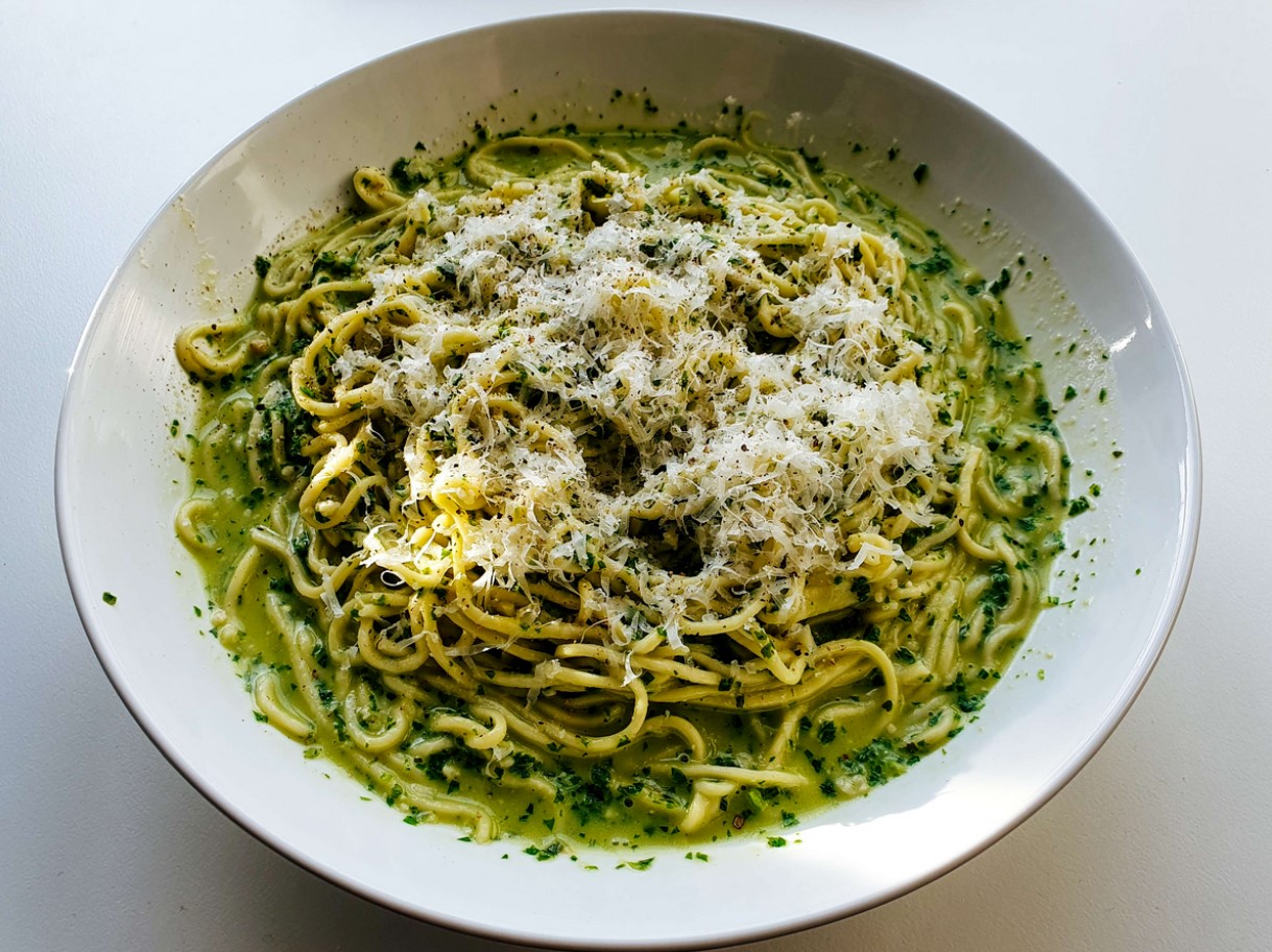 Pesto pasta kindel retsept