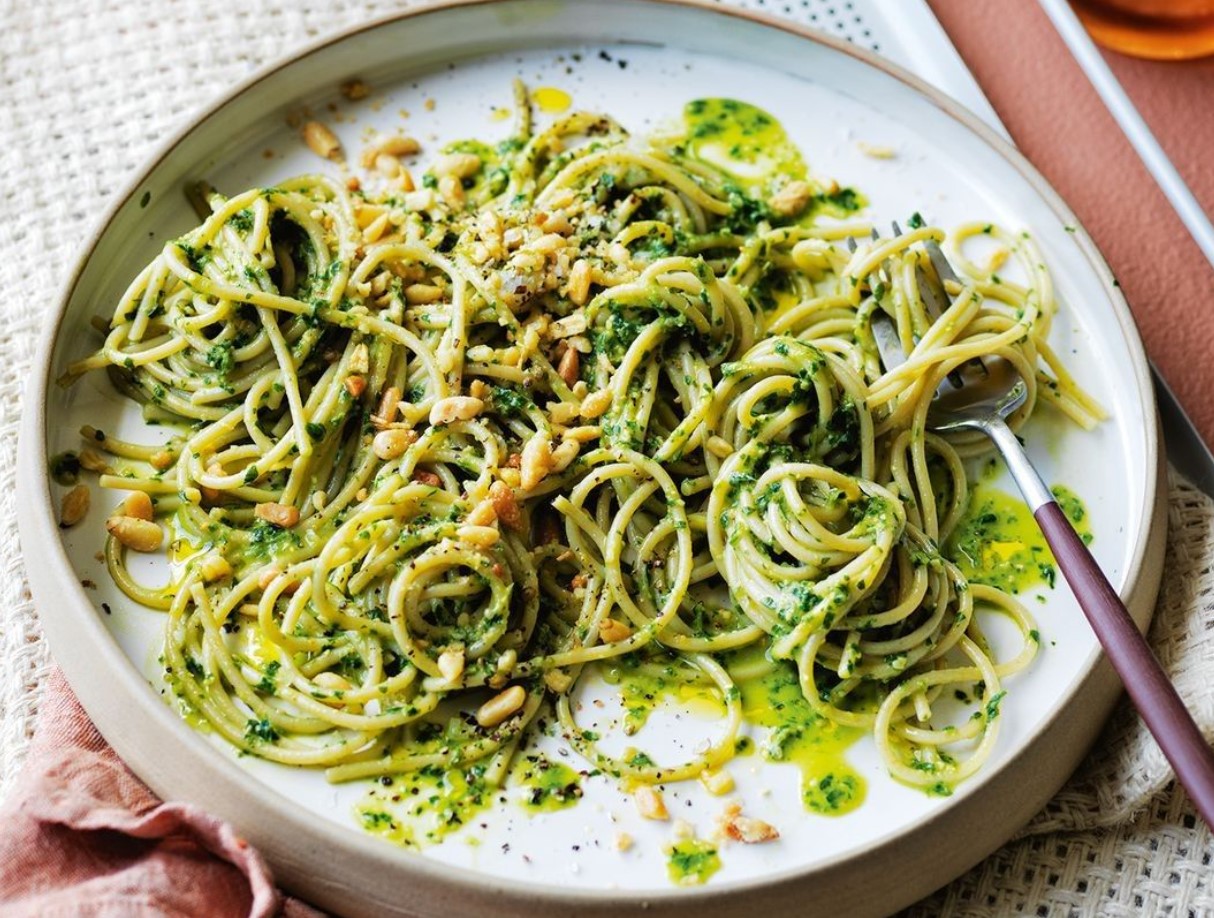 Pesto pasta kindel retsept