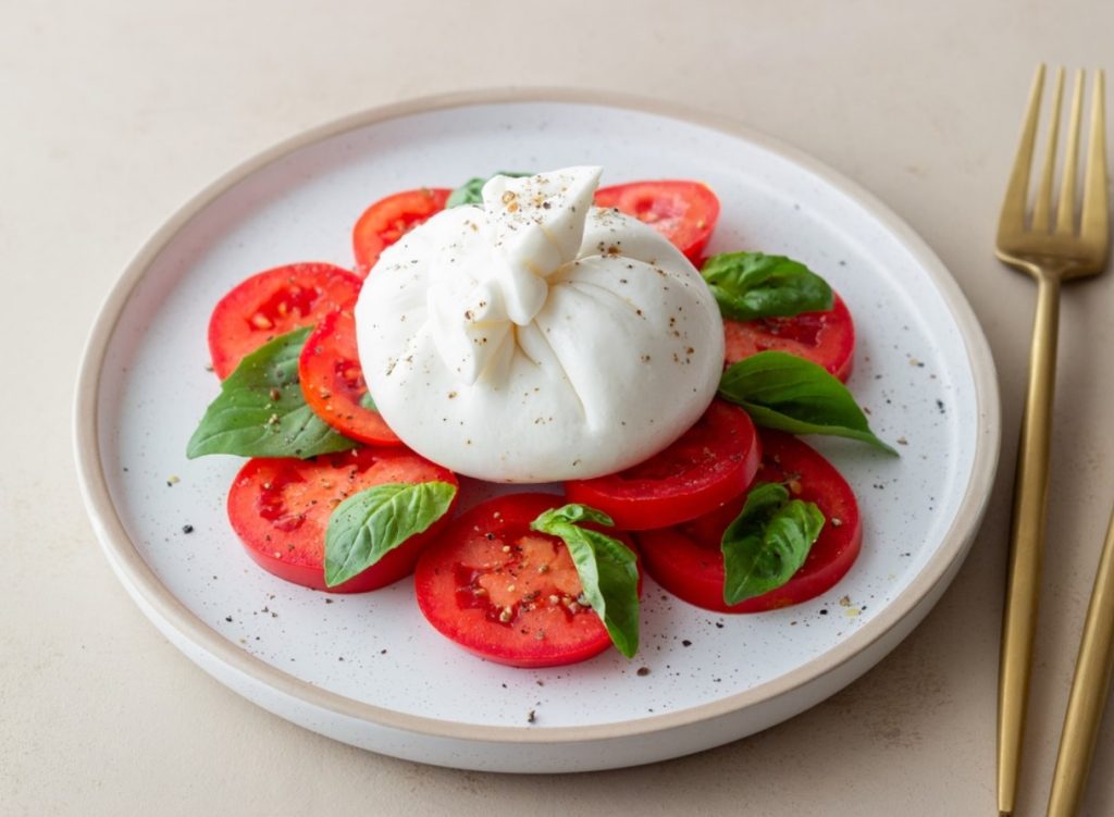 Burrata tomatite ja basiilikuga: valmis 15 minutiga!