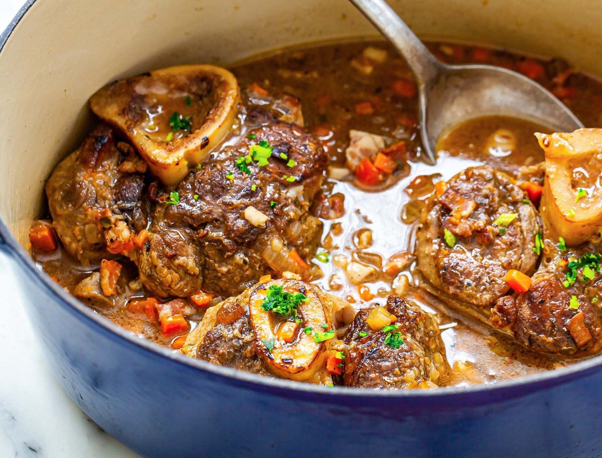 Vasikaliha osso buco gremolataga