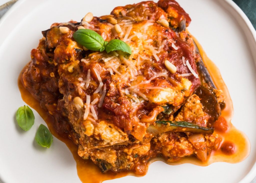 Itaaliapärase kerguse jõulud: vegan lasanje baklažaanidest ja tofust mee-sinepikastmega