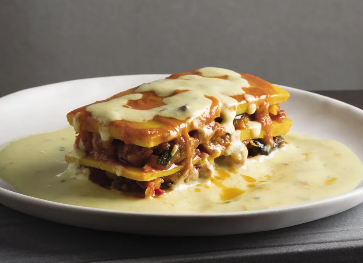 Itaaliapärase kerguse jõulud: vegan lasanje baklažaanidest ja tofust mee-sinepikastmega